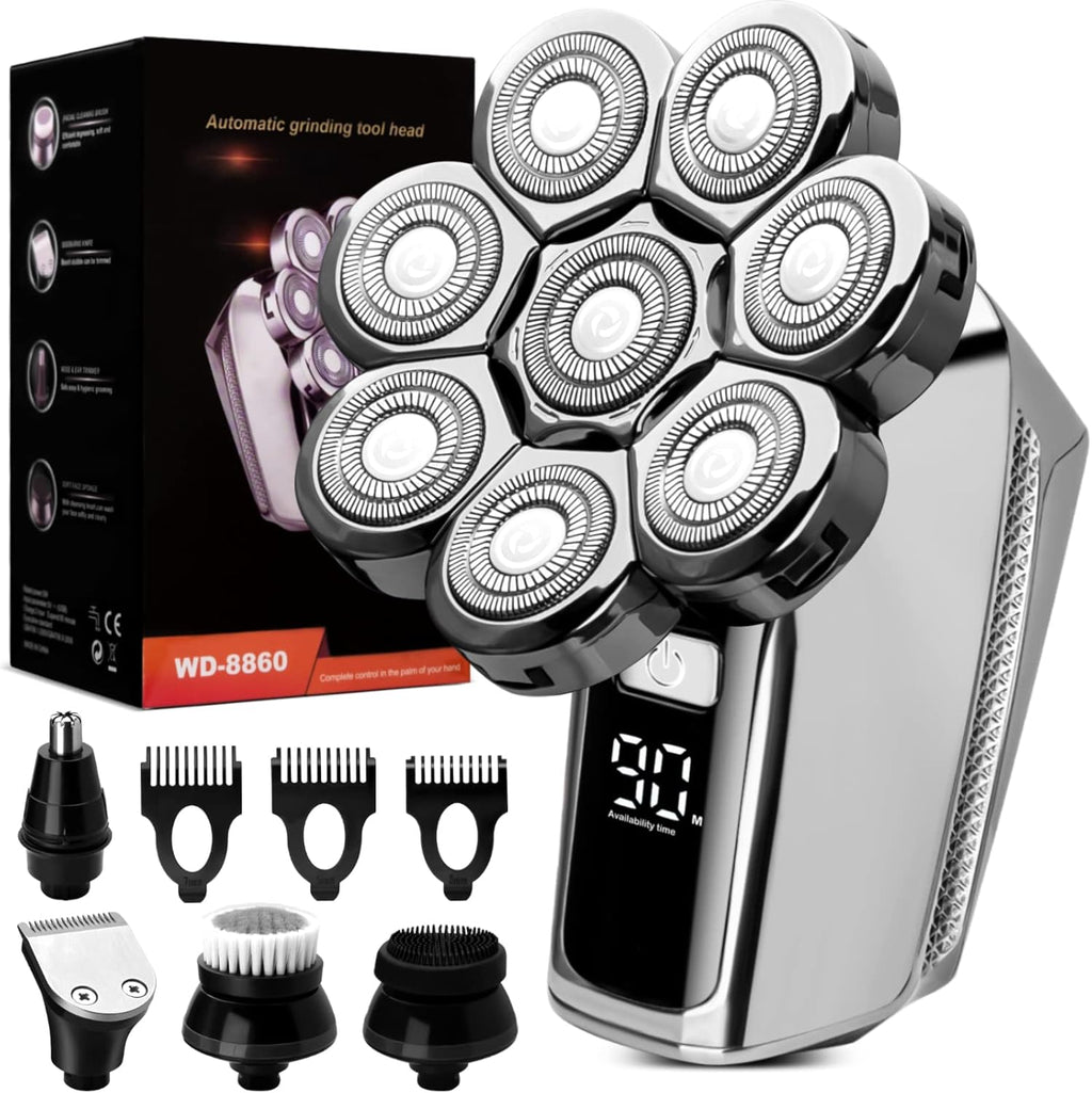 Electric 8D Head Shaver with Floating Head, IP65 Waterproof Rotary Shaver Grooming Kit Pack of 2 F727