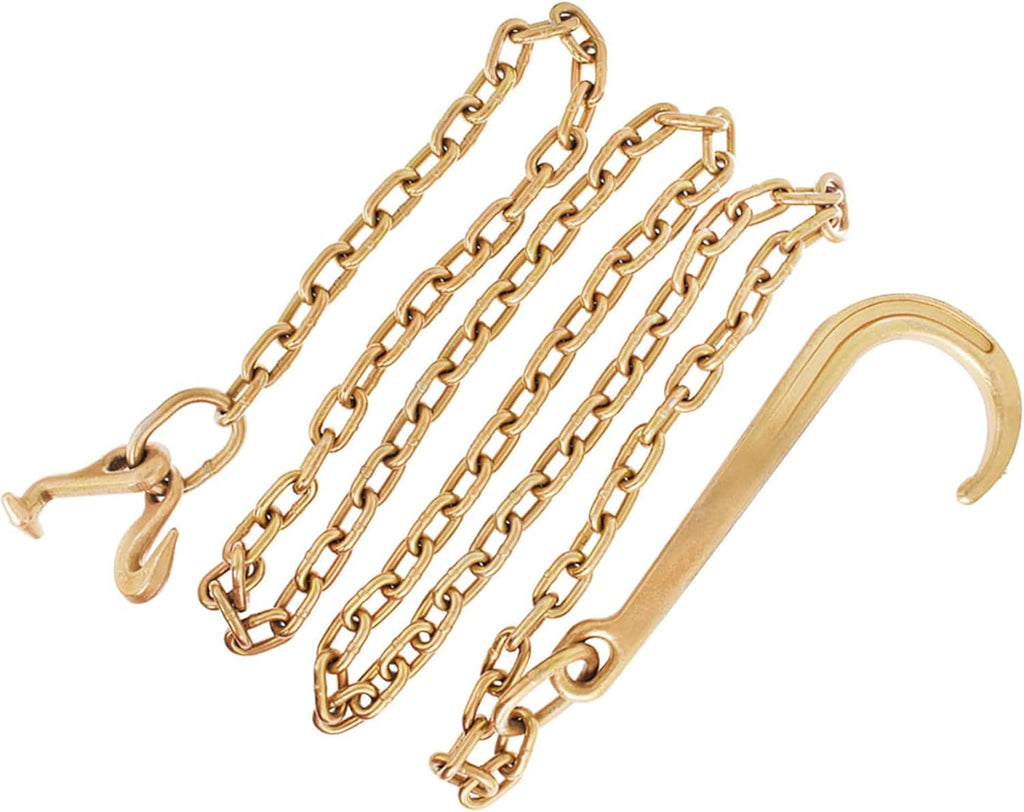 Grade 70 Tow Chain 5/16 x 10 FT with J Hook Recovery Pack of 2 W24538
