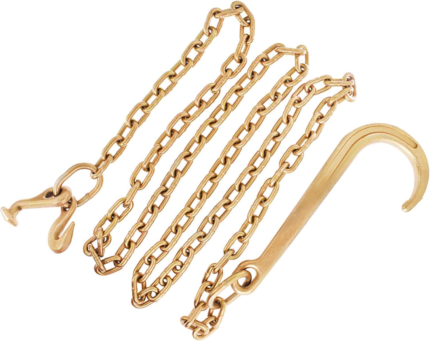 Grade 70 Tow Chain 5/16 x 10 FT with J Hook Recovery Pack of 2 W24538