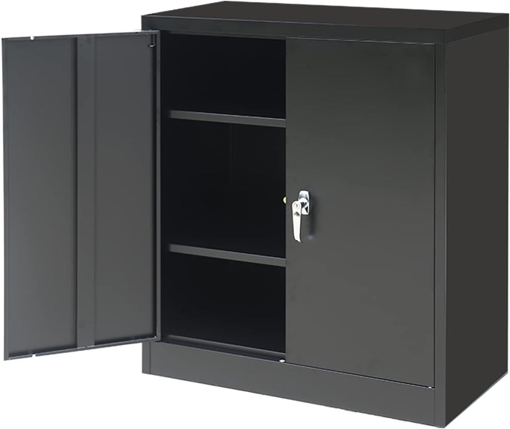 Lockable Steel Storage Cabinet with 2 Doors and 4 Shelves O588