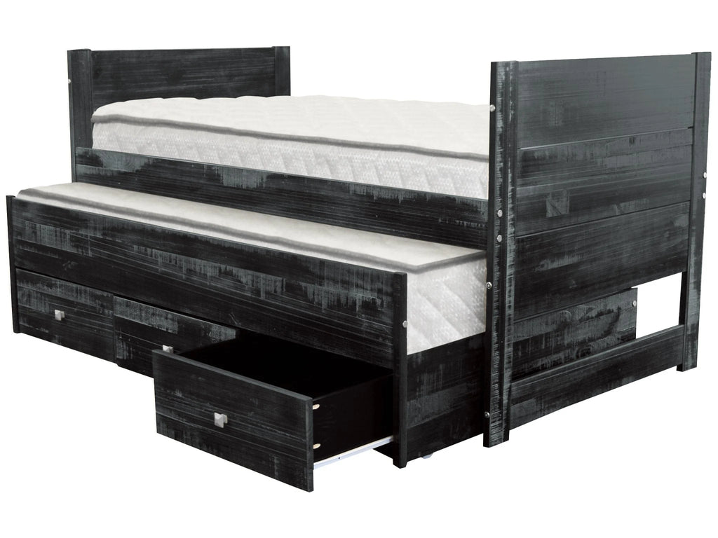Twin Captains Bed with Twin Trundle and 3 Built in Drawers E357879