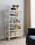 White 5 Tier Wood Etagere Bookcase O817