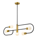 Matte Black Foundry Brass 5 Light Island/Billiard U8195