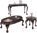 Cherry Glass 3-Piece Coffee End Table Set M9046