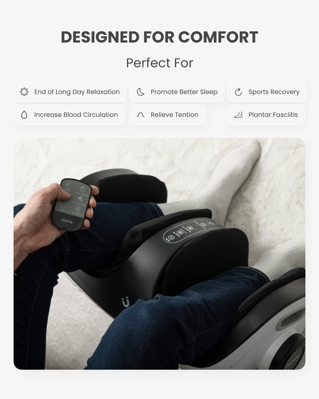 Shiatsu Foot and Calf Massager with Heat and Remote T639859