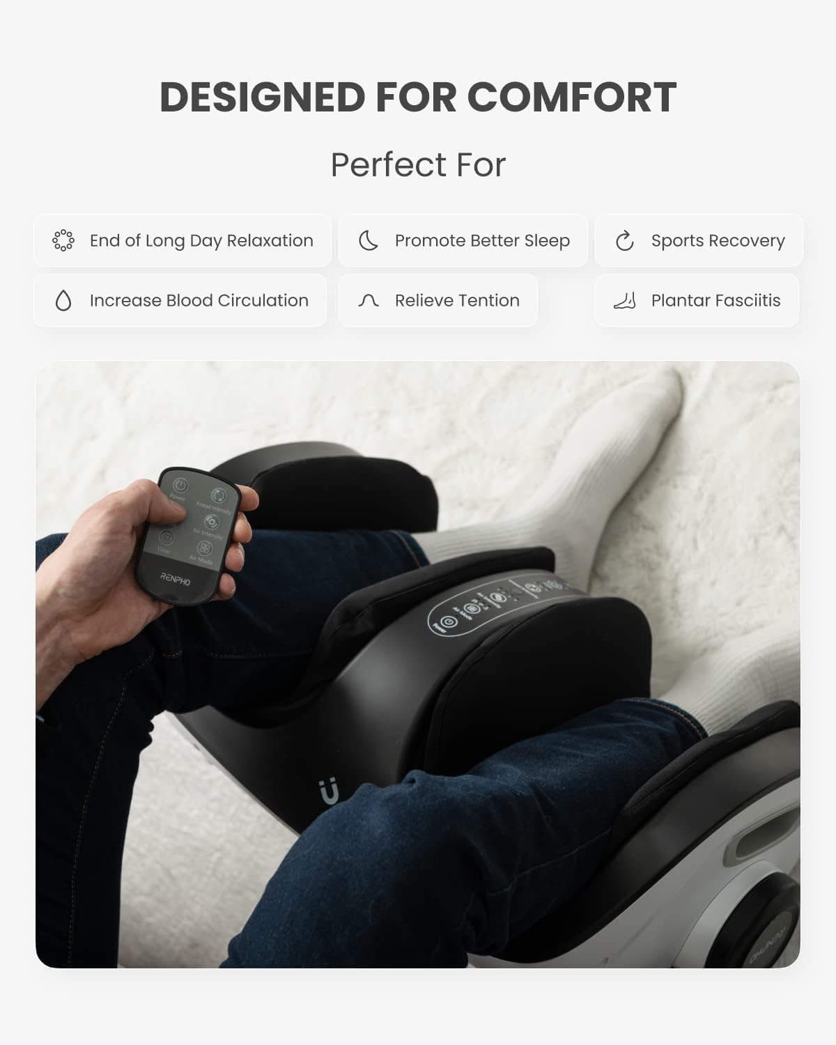 Shiatsu Foot and Calf Massager with Heat and Remote T639859