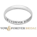 Platinum over Sterling Silver Slim Wedding Band D400