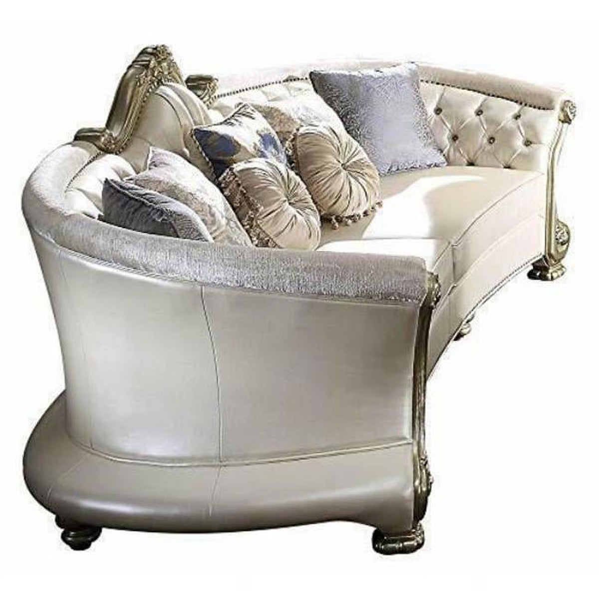 Bone PU Sofa with 7 Pillows B619094