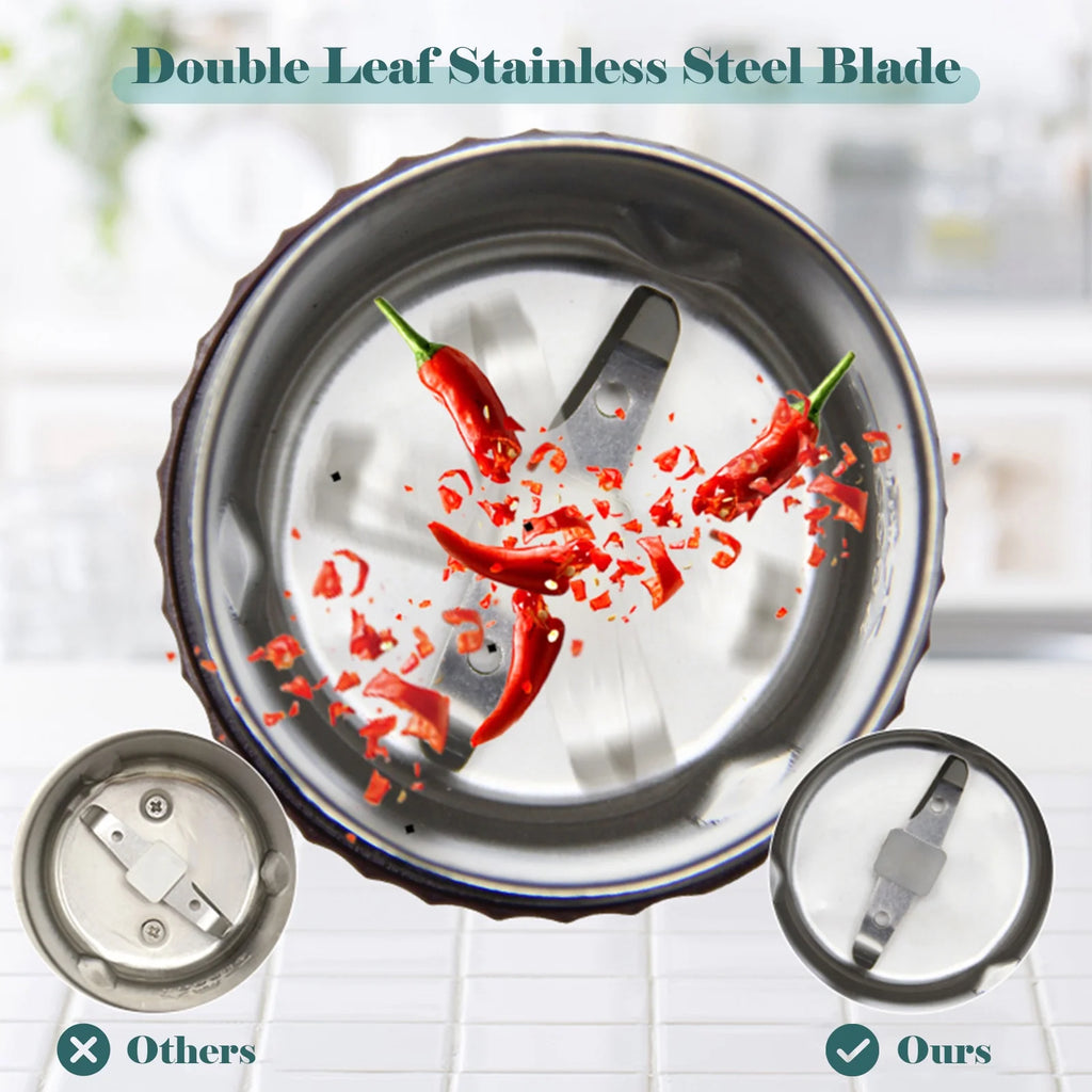 Stainless Steel Electric Coffee Bean Grinder 200W Q5734