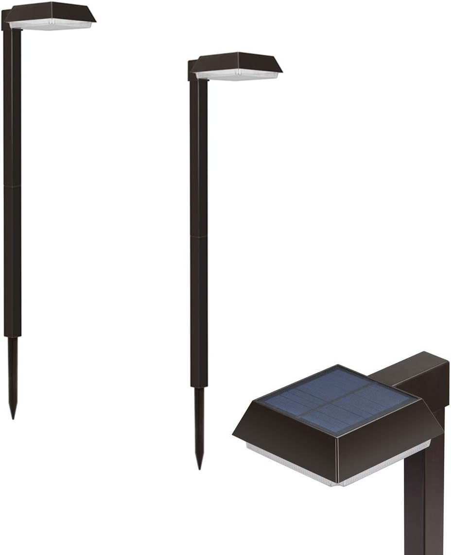 2 Pack Solar Pathway Lights 300 lumens 2-in-1 Warm White and Daylight Modes E686