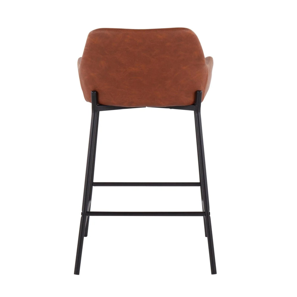 Camel/Black Counter Stools, Set Of 2 E385228