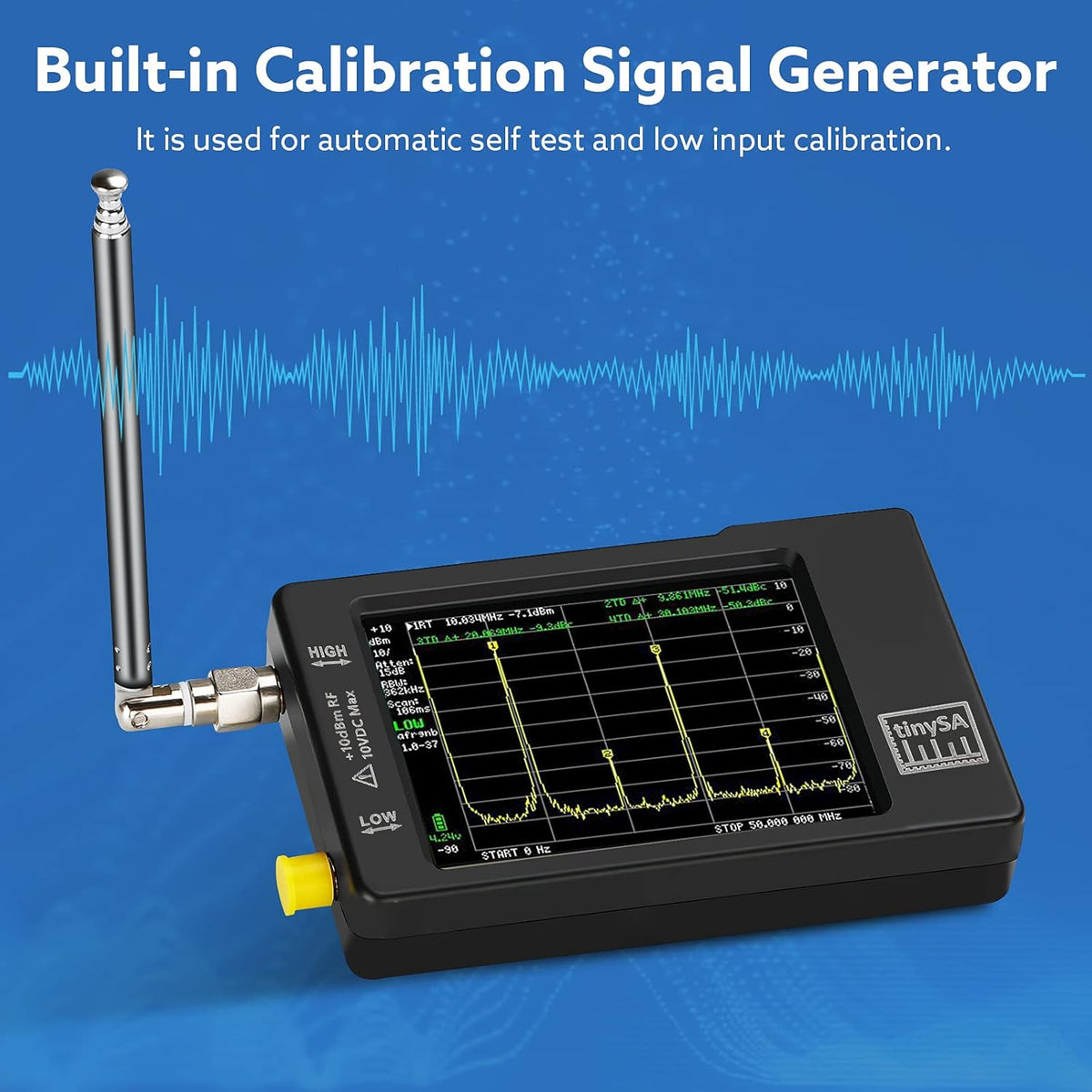 Portable Spectrum Analyzer 100kHz to 960MHz with Touchscreen C876