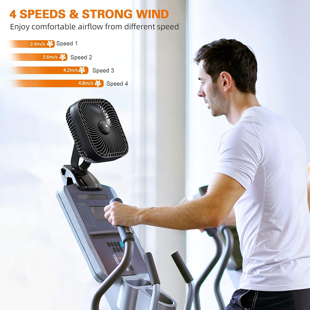 18000mAh Rechargeable 8-inch Clip on Fan with Light R287409