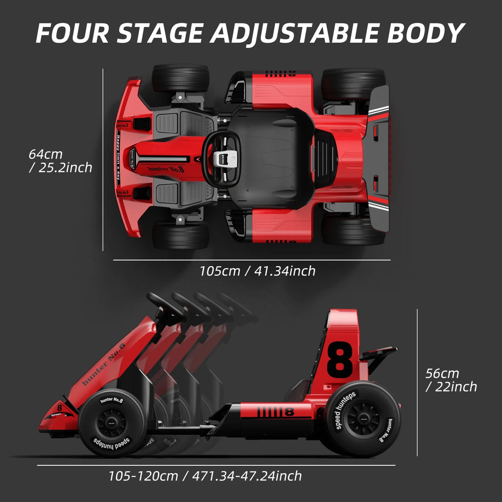 Red 12V7Ah Electric Drift Go Kart with Remote Control R833913