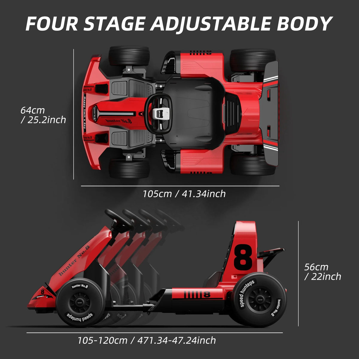 Red 12V7Ah Electric Drift Go Kart with Remote Control R833913