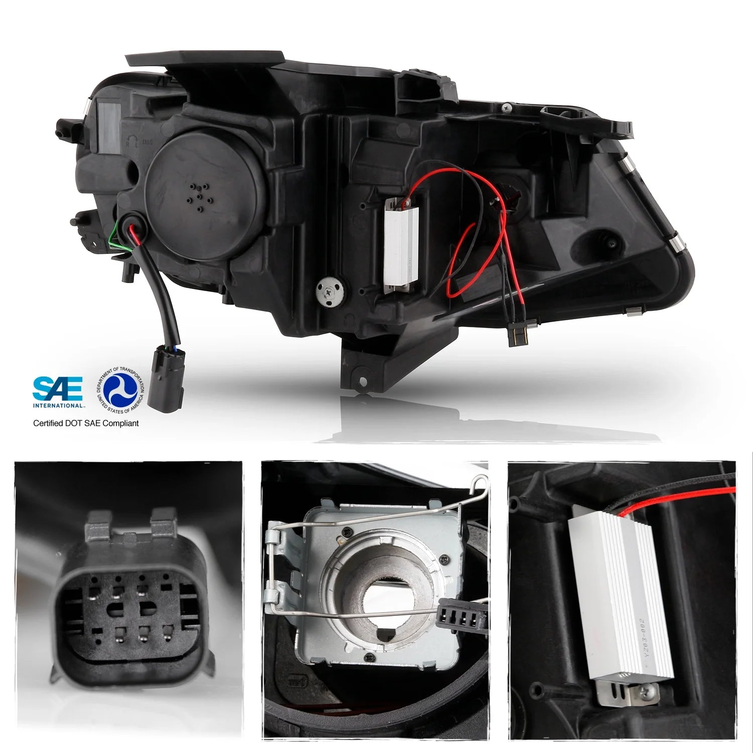 Black LED Projector Headlights Pair F182169