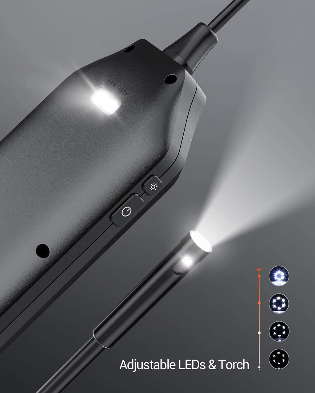 1080P HD Dual Lens Borescope with 16.5FT Semi-Rigid Cable K623