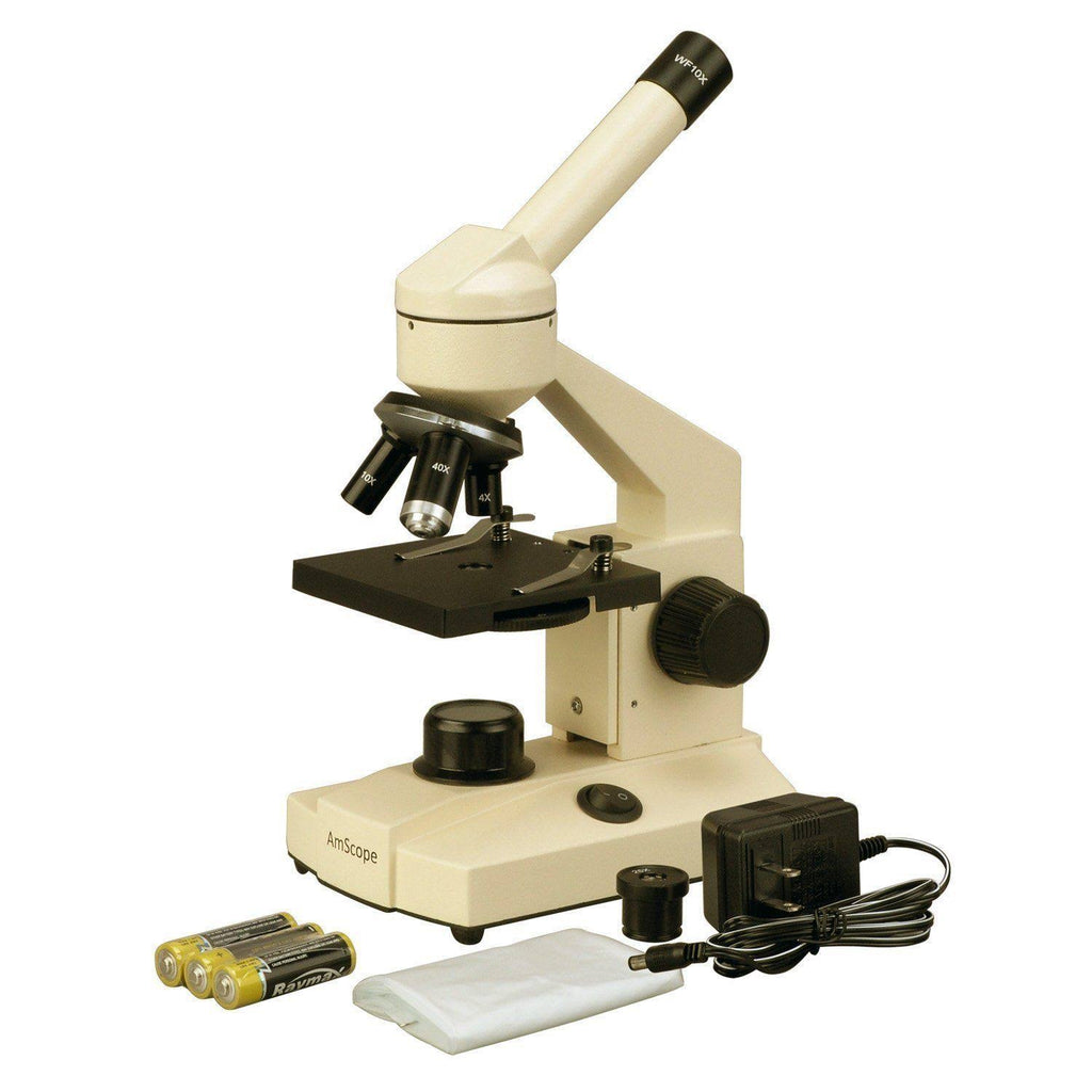 All-Metal All Optical Glass Lens Student Biological Field Microscope with LED Light Y419